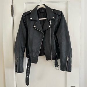 Zara Faux Leather Moto Biker Jacket